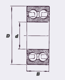 4212-B-TVH double row deep groove ball bearing drawing