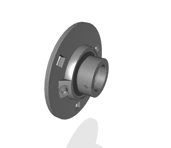 Schaeffler INA GRA25-XL 3 Bolt Round Flange Radial Insert Ball Bearing and Housing Unit CAD