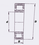 Schaeffler FAG NU232-E-XL-M1-C3 Cylindrical Roller Bearing Drawing