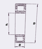 Schaeffler FAG NU2210-E-XL-TVP2 Cylindrical Roller Bearing Drawing