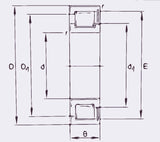 Drawing for INA SL183016-A full complement cylindrical roller bearing